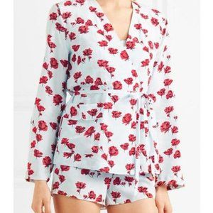 Equipment Femme Mercer Robe Floral Wrap Top XS 100% Silk